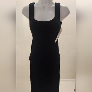 NWT MonoB Black Ribbed Stretchy Bodycon Dress